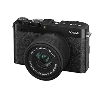 【中古】富士フイルムFUJIFILM 銀鏡レスデジタルカメラ FUJIFILM X-E4 水晶体一揃いの道具 黒いこと XC15-45 F X-E4LK-1545-B