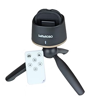 【中古】SelfieROBO セルフィーロボスマホ用セルフィー自動撮影スタンド 顔を追尾して自動撮影 リモコンで撮影も iPhone用アプリ、Android用アプリで簡単
