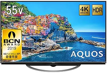 【中古】【39shop】シャープ★液晶 テレビ 4K Android TV HDR対応 回転式スタンド AQUOS 55V型 4T-C55AJ1(良い)|ドリエム店