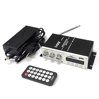 【中古】LEPY 2chコンパクトオーディオアンプ USBSDカード再生可 リモコン付 Bluetooth対応 出力20W＋20W Hi-Fiステレオアンプ 12V 5Aアダプター LP-A7US