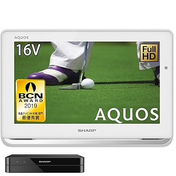 【中古】シャープ 16V型 液晶 テレビ AQUOS 2T-C16AP-W フルハイビジョン 防水&ワイヤレス設計 ホワイト 2018年モデル