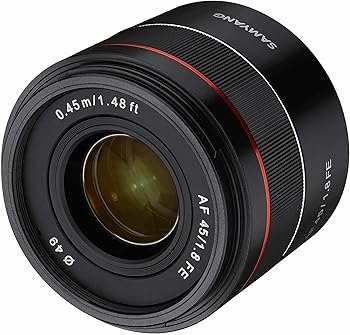 【中古】SAMYANG 単焦点標準レンズ AF 45mm F1.8 FE ソニーαE用 フルサイズ対応 ブラック 885922
