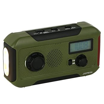 【中古】【39shop】ZEPEAL★ゼピール 充電式ライトシリーズ2200mAh 手回し充電ラジオライト スマホ充電 グリーン DJL-H363(非常に良い)|ドリエム店