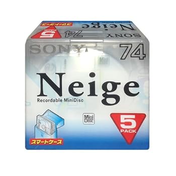 【中古】SONY 吹き込み用MDミニレコード盤 Neige ネージュ 74分 5枚 5MDW74NE