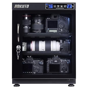 【中古】【39shop】HOKUTO★防湿庫・ドライボックス HB-68EM HBシリーズ 容量68L 全自動除湿 68LタッチスクリーンLED(非常に良い)|ドリエム店