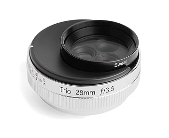 【中古】Lensbaby 単焦点レンズ Trio 28 28mm F3.5 マイクロフォーサーズマウント SweetVelvettwist切替式 マニュアルフォーカス シルバー