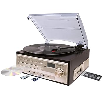 【中古】ベルソス マルチ電気蓄音機  レコード盤 テープ CD ラジオ受信機 USB SD 外の方音源  生まれ変わり吹き込み能力のある ステレオ 赤銅色材木調 MP9260 もの言う花パ その他-TV・オーディオ・カメラ