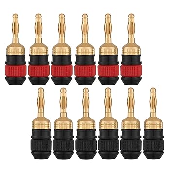 【中古】wgge wg-008 24 Kゴールド安全コネクターバナナプラグ 6 Pair 12 plugs WG-008