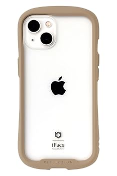 【中古】iFace Reflection iPhone 13 ケース クリア 強化ガラス ベージュアイフェイス アイフォン 13 カバー 透明 耐衝撃 米国MIL規格取得 ストラップホ