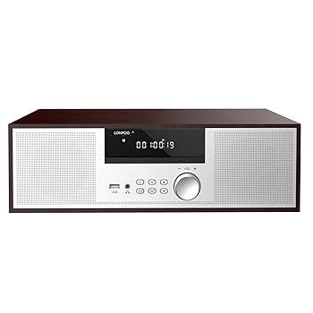 【中古】CD電気蓄音機 40W コンパクトコンポーネントシステム CDステレオミニコンポ FMラジオ受信機 Bluetooth相応う金棒引き USBAUXインプット ヘッドフォンジャック