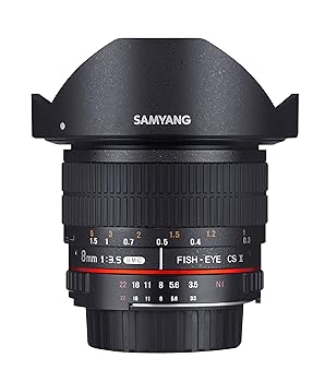 【中古】SAMYANG 単焦点魚眼レンズ 8mm F3.5 ペンタックス K用 APS-C用 フード脱着式
