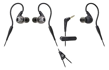 【中古】【39shop】audio-technica★SONICSPORT カナル型イヤホン 防水仕様 スポーツ向け ブラック ATH-SPORT3 BK（非常に良い）｜ドリエム店