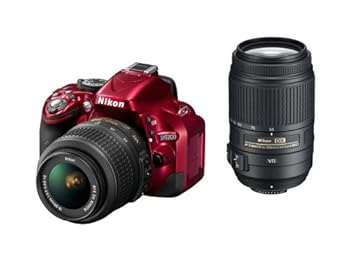 【中古】Nikon デジタル一眼二眼レフ写真機 D5200 ダブルズームキット AF-S DX NIKKOR 18-55粍 f3.5-5.6G VR AF-S DX NIKKOR 55-300粍 f4.5-5.6G ED VR レッ
