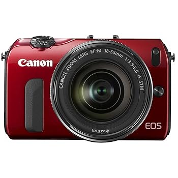 【中古】Canon ミラーレス一眼カメラ EOS M レンズキット EF-M18-55mm F3.5-5.6 IS STM レッド EOSMRE-18-55ISSTMLK