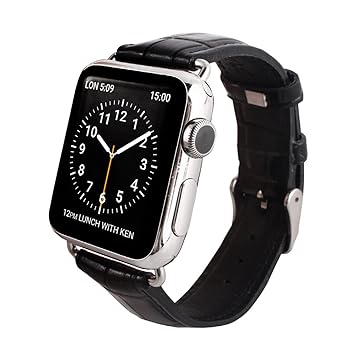 【中古】GAZE Apple Watch 42mm用バンド Black Croco 本革 アップルウォッチ ベルト series1 series2 series3対応日本正規代理店品