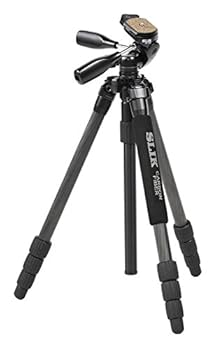 【中古】SLIK カーボン三脚 ライトカーボン E74 4段 ナットロック式 25mmパイプ径 3ウェイ雲台 クイックシュー式 108345