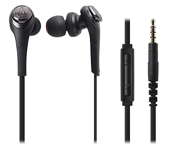 【中古】オーディオテクニカ SOLID BASS iPodiPhoneiPad専用カナル型イヤホン 重低音 ブラック ATH-CKS550i