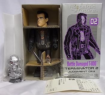 【中古】ティントイ Nostalgic Future ”TERMINATOR 2 JUDGMENT DAY” Battle Damaged　T-800 ブリキ　ターミネーターゼンマイ動力　ミニエンドスケルト