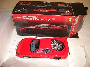 【中古】(良い)京商 1/18 フェラーリ F40 ライトウェイト レッド K08412R 完成品