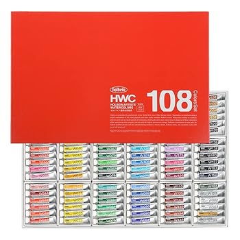 【中古】(好いたらしい)ホルベイン 澄み切った水彩画えの具 W422 5ml 108色 全色書き割り 3422