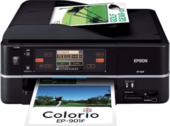 【中古】(似つかわしい)EPSON Colorio インクジェット練りあわせる機 EP-901F 有線・無線電話ローカルエリアネットワーク判定基準積み上げる タッチパネル液晶 FAX積み上げる 6色染め料インキ