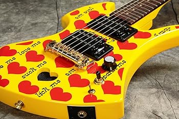 【中古】(良い)BURNY バーニー ミニエレキギター YH-JR.2009 Heart Yellow アンプ内蔵