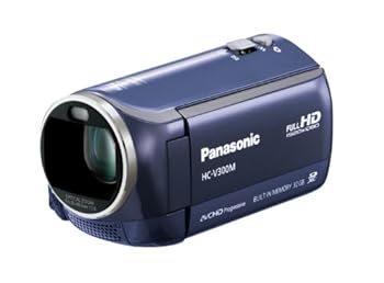 【中古】(良い)パナソニック デジタルハイビジョンビデオカメラ V300 内蔵メモリー32GB ネイビーブルー HC-V300M-A