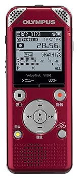 【中古】(好いたらしい)OLYMPUS 集積回路リコーダー VoiceTrek 4GB 直線的PCM相応う FMラジオ受信機付 RED 赤いこと V-802