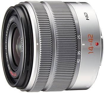 【中古】パナソニック 判定基準望遠レンズ マイクロフォーサーズ用 ルミックス G VARIO 14-42粍/F3.5-5.6 II ASPH./MEGA O.I.S. しろがね色 H-FS1442A-S