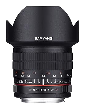 【中古】Samyang 10mm F2.8 ED AS NCS CS 超広角レンズ Nikon デジタル一眼レフカメラ用 AEチップ付き オートメーターリング用 (SY10MAF-N) ブラック