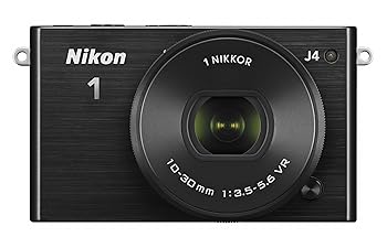 【中古】(良い)Nikon ミラーレス一眼 Nikon1 J4 標準パワーズームレンズキット ブラック J4HPLKBK
