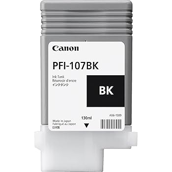 【中古】Canon PFI-107 BK - 130 ml - photo black - original - ink tank - for imagePROGRAF iPF670, iPF680, iPF685, iPF770, iPF780, iPF785
