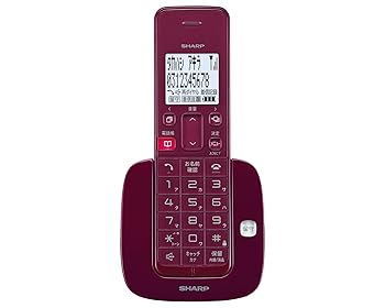 【中古】シャープ デジタルコードレス留守番電話機 親機のみ 1.9GHz DECT準拠方式 レッド系 JD-S07CL-R