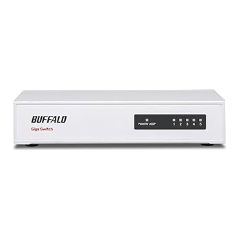 【中古】BUFFALO Giga対応 金属筺体 電源内蔵 5ポート ホワイト スイッチングハブ LSW4-GT-5NS/WH