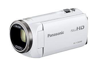 【中古】(良い)パナソニック HDビデオカメラ V360M 16GB 高倍率90倍ズーム ホワイト HC-V360M-W|ドリエム店