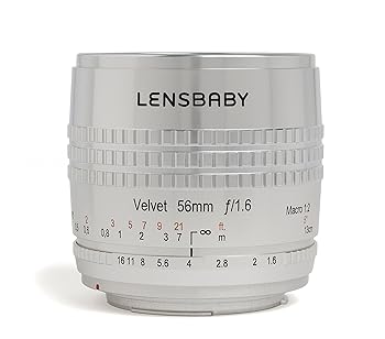 【中古】Lensbaby ソフトレンズ Velvet 56SE 56mm F1.6 ニコンFマウント シルバー フルサイズ対応 860090
