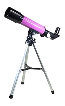 【中古】(良い)MIZAR(ミザールテック) 天体望遠鏡 屈折式 50mm 口径 コンパクトタイプ 経緯台 三脚 セット ピンク AR-50PK
