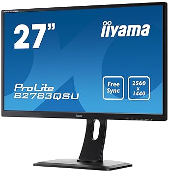 【中古】iiyama モニター ディスプレイ B2783QSU-B1 (27インチ/WQHD/TN/DisplayPort,HDMI,DVI-D/昇降/ピボット/3年保証)|ドリエム店