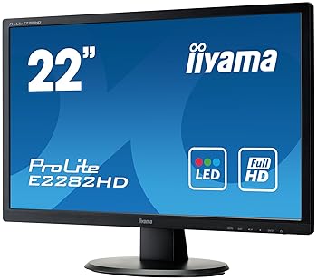 【中古】iiyama モニター ディスプレイ E2282HD-B1 (21.5インチ/フルHD/TN/D-sub,DVI-D/3年保証)|ドリエム店