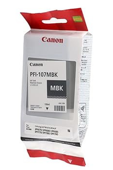 【中古】キヤノン PFI-107MBK インキ貯蔵タンク つや消し黒いこと