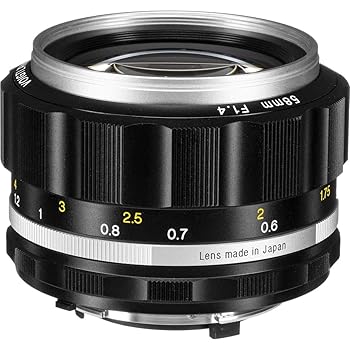 【中古】(好いたらしい）Voigtlander Nokton 58粍 f/1.4 SL II S Ai-S 水晶体 しろがね色
