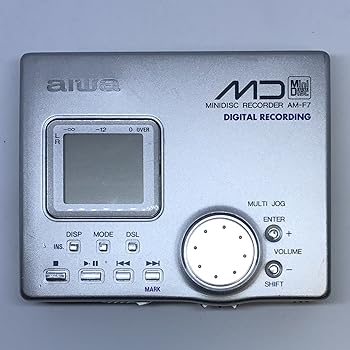 【中古】(好いたらしい）AIWA 携帯型MD電気蓄音機 AM-F7 しろがね色