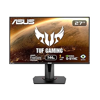 【中古】ASUS ゲーミングモニター 27in VG278Q (1ms/144HZ/HDMI/DP/DVI/スリムベゼル/G-SYNC?相応う/FreeSync相応う/フリッカーフリー/昇降中軸/VES