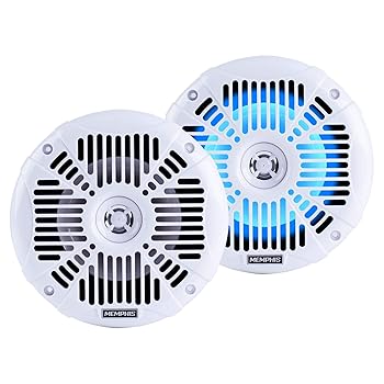 【中古】(良い)Memphis MXA602SLW 6.5インチ 40W RMS 2ウェイ マリングレード構造 同軸スピーカー RGB LED付き