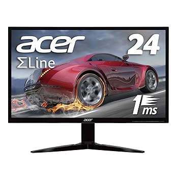 【中古】Acer ゲーミングモニター SigmaLine 24インチ KG241bmiix 1ms(GTG) 75Hz TN FPS向き フルHD FreeSync HDMIx2 スピーカー内蔵 ブルーライト軽減|ドリエム店