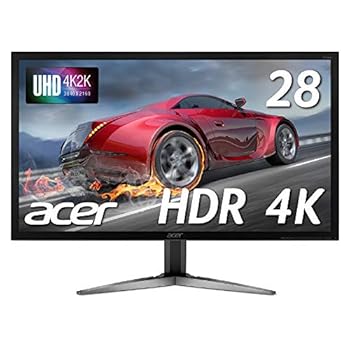 【中古】(好いたらしい)Acer ゲーミングモニター 見せびらかす SigmaLine 28in 4K KG281KAbmiipx TN 3840x2160 1ms 60サイクル FreeSync HDMIx2 DP HDR相応う ひな型受け答え