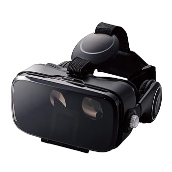 【中古】(良い)エレコム VRゴーグル VRヘッドセット ヘッドホン一体型 【DMMで使えるポイント付】 ピント調節 目幅調節 ブラック VRG-DEH01BK｜ドリエム店