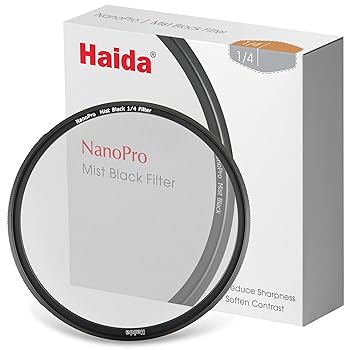 【中古】Haida ナノプロ ミストブラック フィルター 1/4 (軟調)82mm HD4651-82 6972288553445 コントラストを押さえソフト描写に 効果の強い1/4 撥水 防