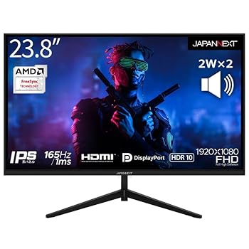 【中古】(良い)JAPANNEXT 23.8インチ 165Hz対応 IPS フルHD ゲーミングモニター 応答速 度1ms HDR10 PS5対応 HDMI DisplayPort AMD FreeSync スピーカー搭載 JN|ドリエム店