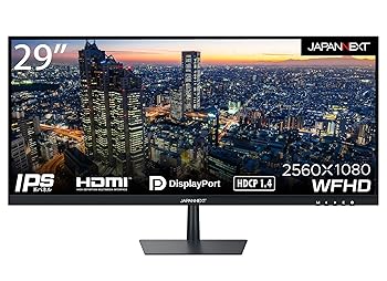 【中古】(良い）JAPANNEXT 29インチ モニター WFHD 2560x1080解像度 IPS ディスプレイ (HDMI/DisplayPort/VESA対応/ブルーライトカット) JN-i2975WFHD｜ドリエム店